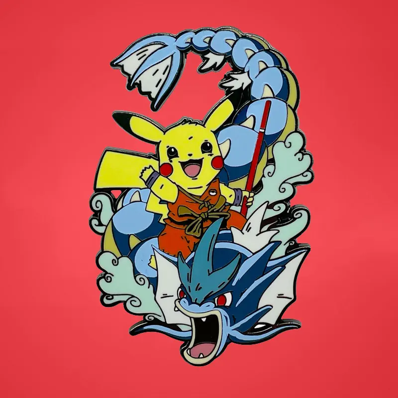 Pokemon Pikachu Gyarados Enamel Pins Collect Anime Dragon Metal Cartoon Brooch Backpack Hat Bag Collar Lapel Badges