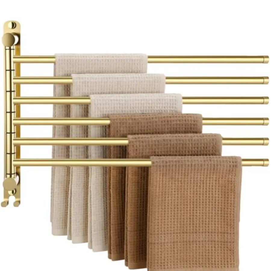 

20. Swivel Towel Rack 30 Stainless Steel Bathroom Towel Rack Hanger Pool Holder Wall Mounted Swivel Bar Space Saving with Hook