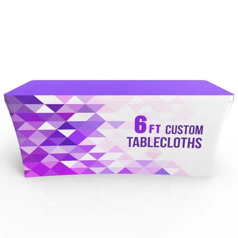 Factory Custom Printed Trade Show Advertising Stretch Rectangular Table Cloth Spandex Table Cover Stretch Table Cloth