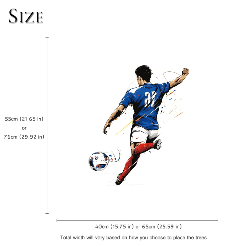 Football Wall Sticker Removable Vinyl Wall Soccer Decal Boys Room Kids Bedroom Living Room Decoration