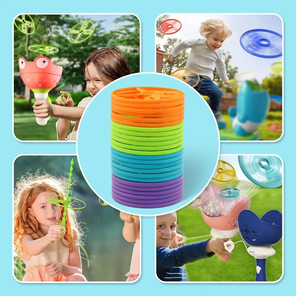24 Pack Flying Discs Supplement Set - Compatible with Most Handheld & Foot-Powered Toys, 4 Vibrant Colors view 5