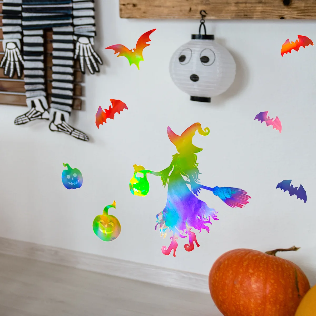 

Gradual Change Colorful DIY Halloween Wall Sticker Holiday Home Decoration