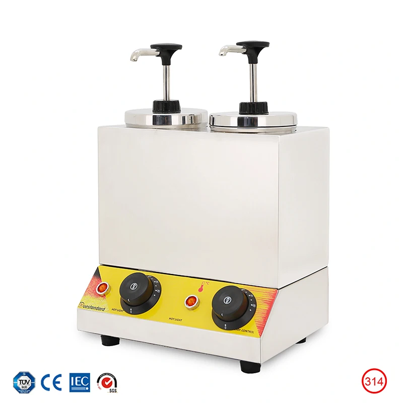 Double-head stainless steel sauce heat preservation furnace juice jam chocolate chocolate sauce heat preservation machine double