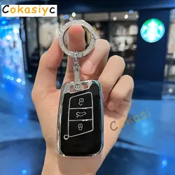 TPU Car Smart Key Case Cover Bag  Fashion Keychain For VW Volkseagen Passat B8 Magotan For Skoda Superb A7 Kodiaq Seat Shell Fob