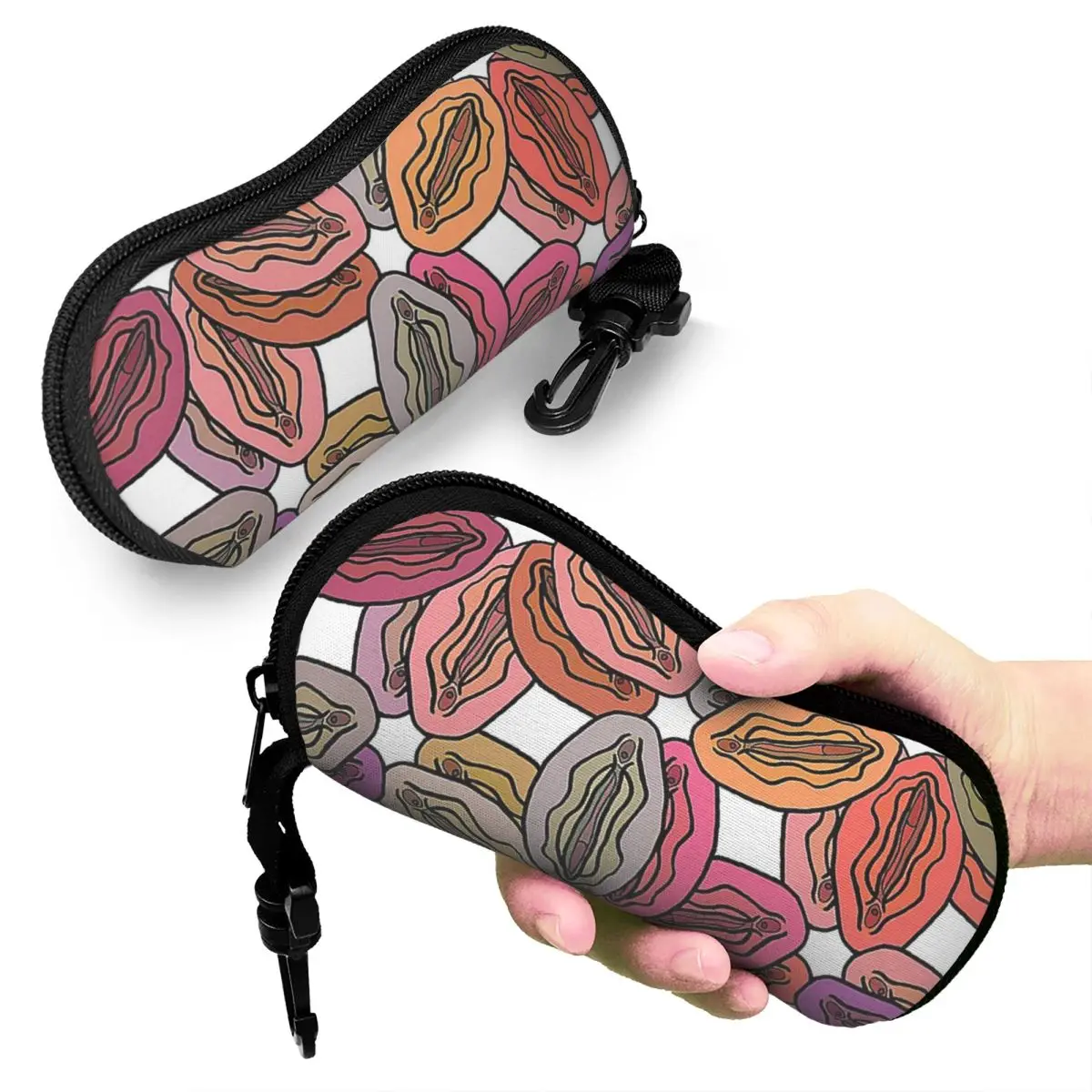 

Vulva Colorful Pattern Shell Glasses Case Protective Sunglasses Box Women Men Soft Eyeglass Bag Pouch