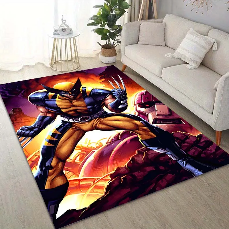 MINISO Marvel Wolverine Printing Carpet for Living Room Bedroom Kid's Room Home Decor Area Rug Non-slip Mat Soaf Mat Comic Rug