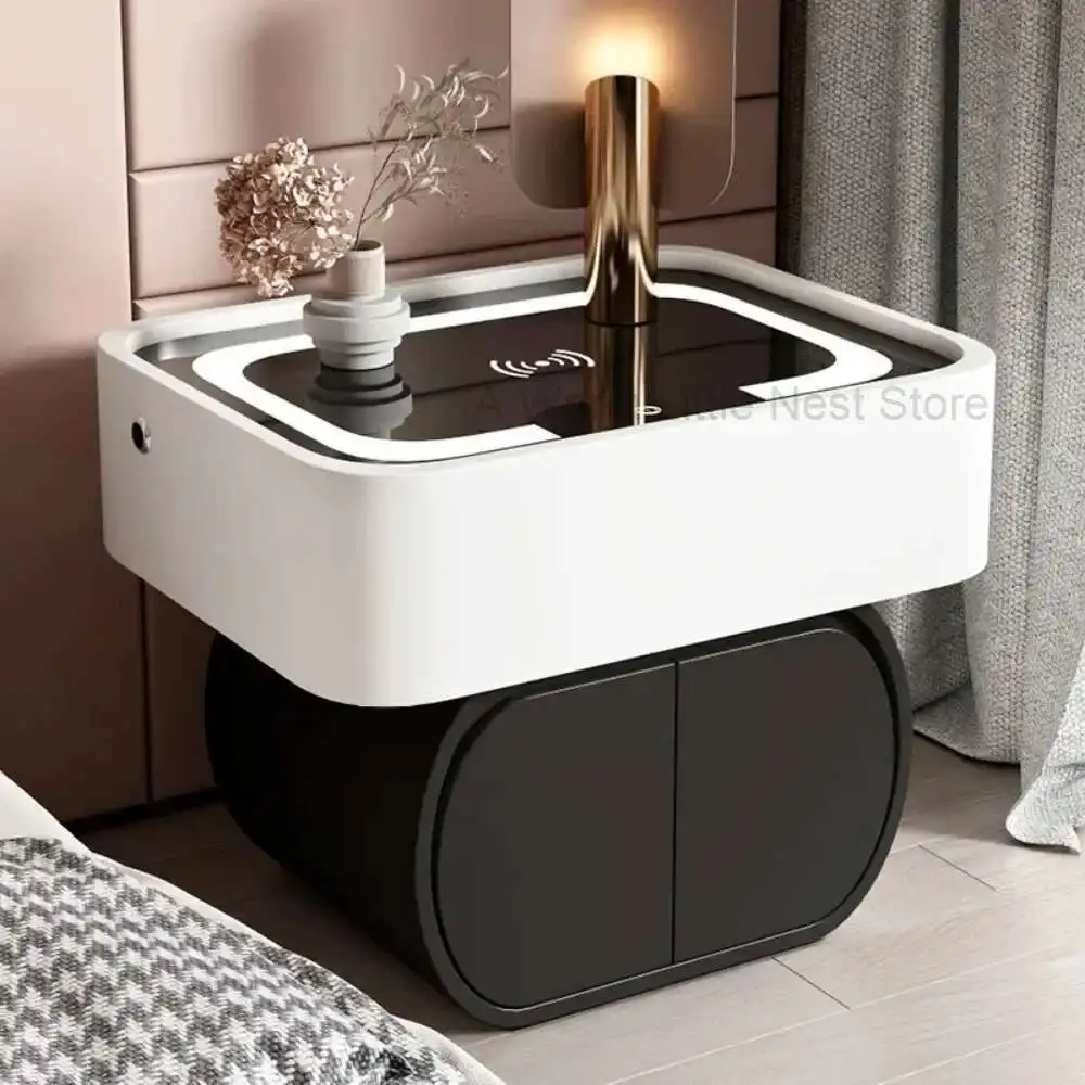 

Luxury Bedroom Nightstands Stands Desk Modern Mid Century Multifunctiona Bedside Table Italian Storage Muebles Home Furniture