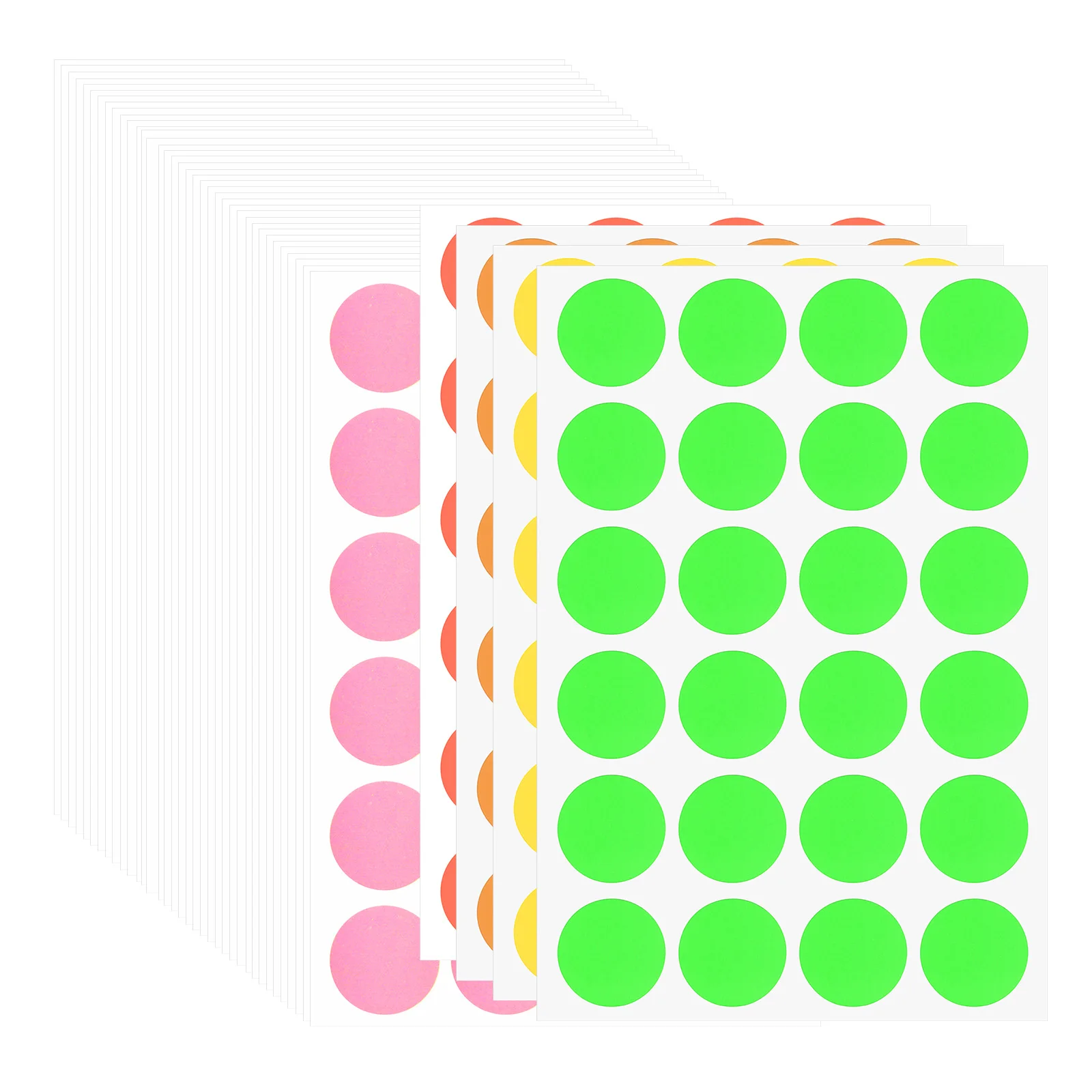42/50Sheet 19mm Self Adhesive Dot Label Stickers Color Coding Label Blank Circle Stationery Sticker Adhesive Round Price Sticker