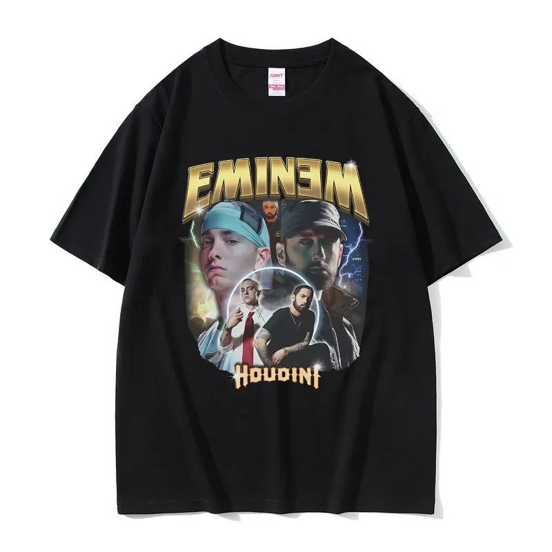 Rapper Eminem Houdini Hip-hop Oversized T Shirt Men's Vintage Tshirt Men Women Hip Hop Fashion Casual T-shirts Tops Short Sleeve