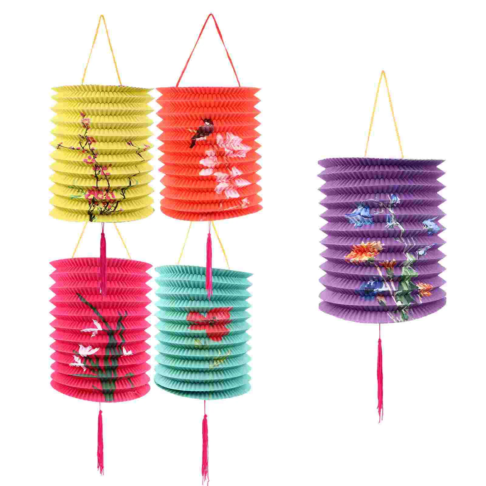 

10 Pcs Cartoon Chinese New Year Organ Lanterns Hanging Paper Decorative Festival