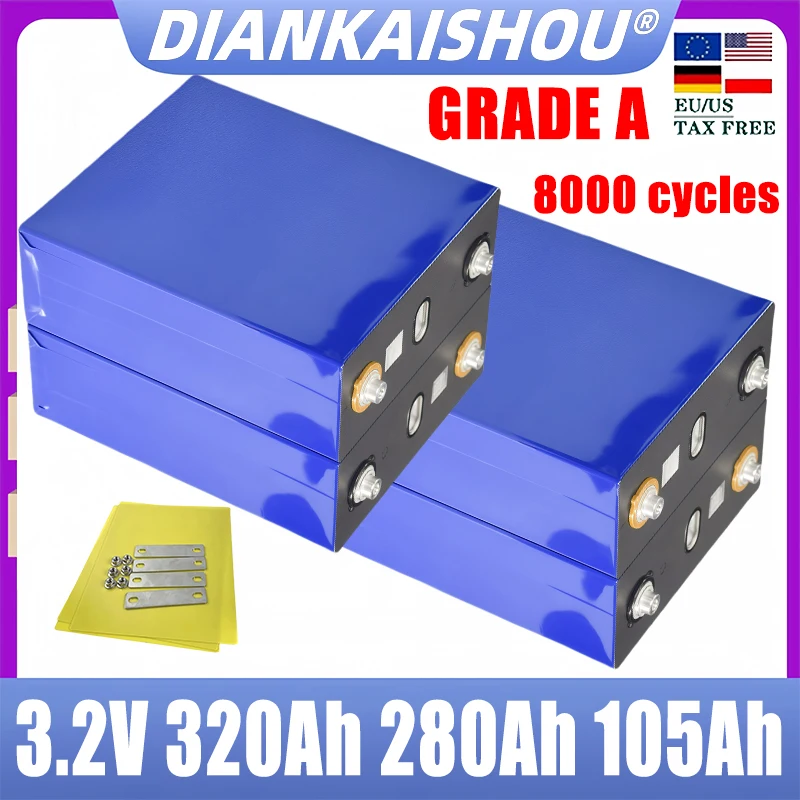 

DianKaishou 3.2v 320ah 150ah 280ah Lifepo4 Battery Lithium Iron Phosphate for Golf cart Travel Solar Campers batteries Duty-free