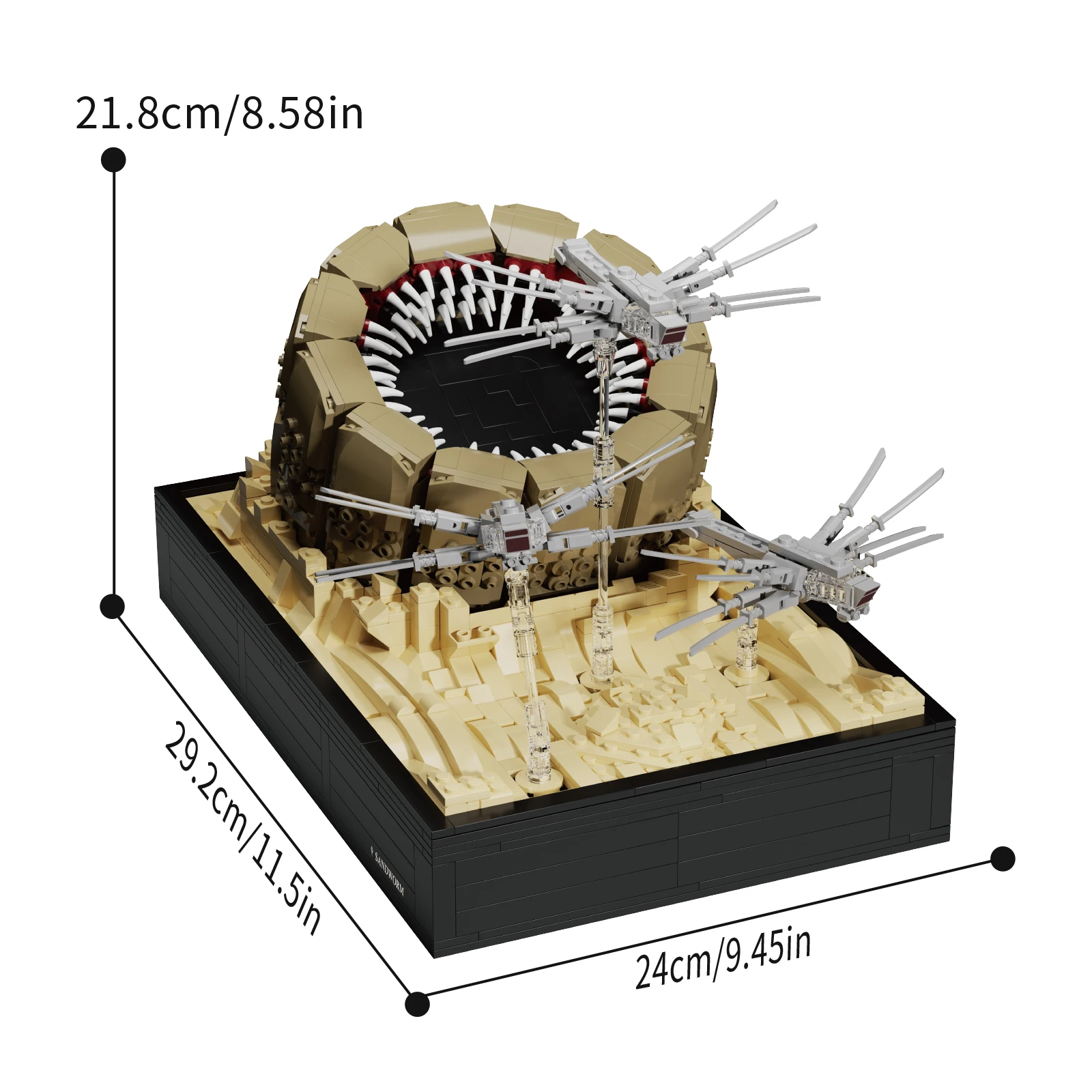 

Набор для сборки модели «Атака песчаных червей» (1488 деталей) с пейзажем пустыни и орнитоптерами, развивающая STEM-игрушка, декор для дома, подарок для фанатов кино