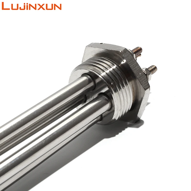 LUJINXUN 12V 36V Submersible Water Heater Element Stainless Steel Heating Double U Type with 1 Inch Thread