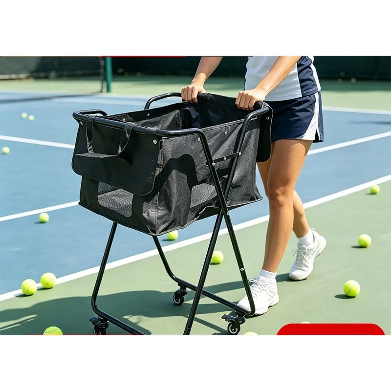 Pickball multi-function collection cart Portable folding tennis ball baseball pickup cart Large-capacity mobile and storage cart