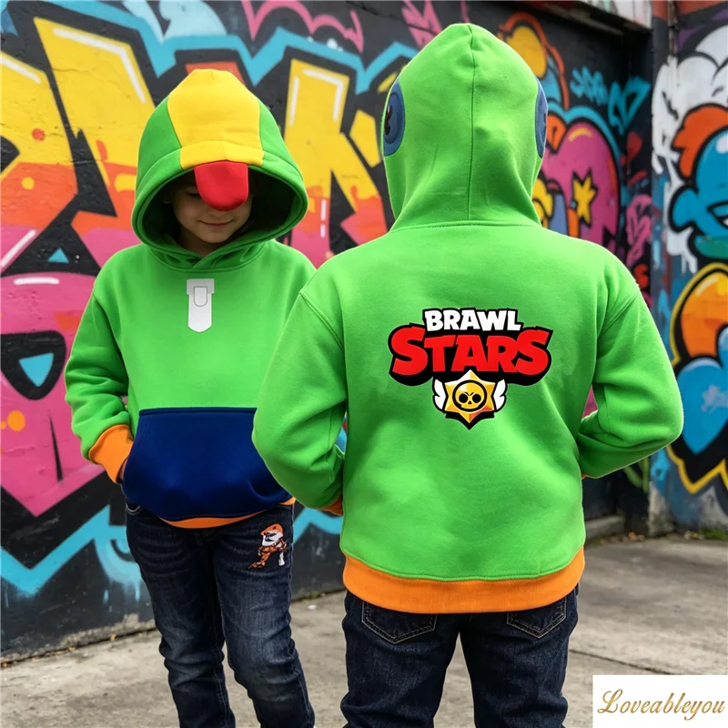 Wild Game 3D-gedruckter Brawl Stars Cartoon Cosplay Hoodie Trend Vielseitiger Kapuzenpullover für Jungen und Mädchen Y2K