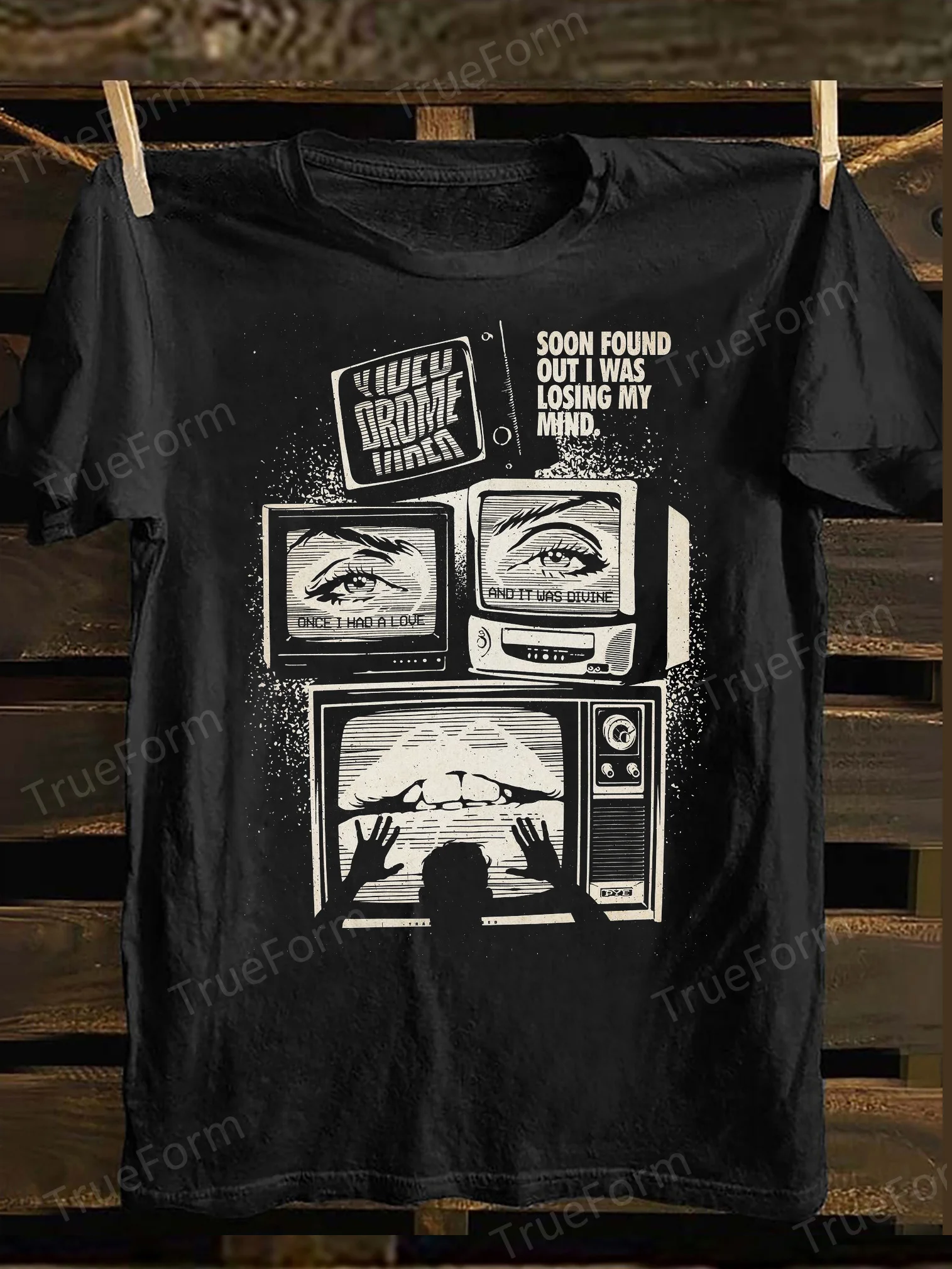 

Retro Punk Rock Graphic Vintage TV & Letter Print T-Shirt 100% Cotton O-Neck Short Sleeve Summer Casual Mens T-shirt Streetwear