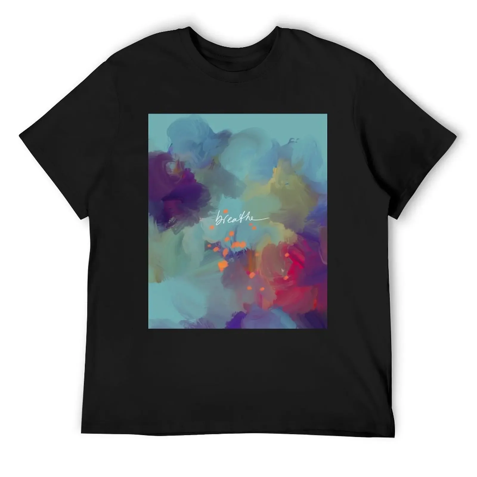 

Breathe - Inspirational Blue Abstract Art - Painting by Morgan Harper Nichols T-Shirt oversized anime tshirt clothing for men