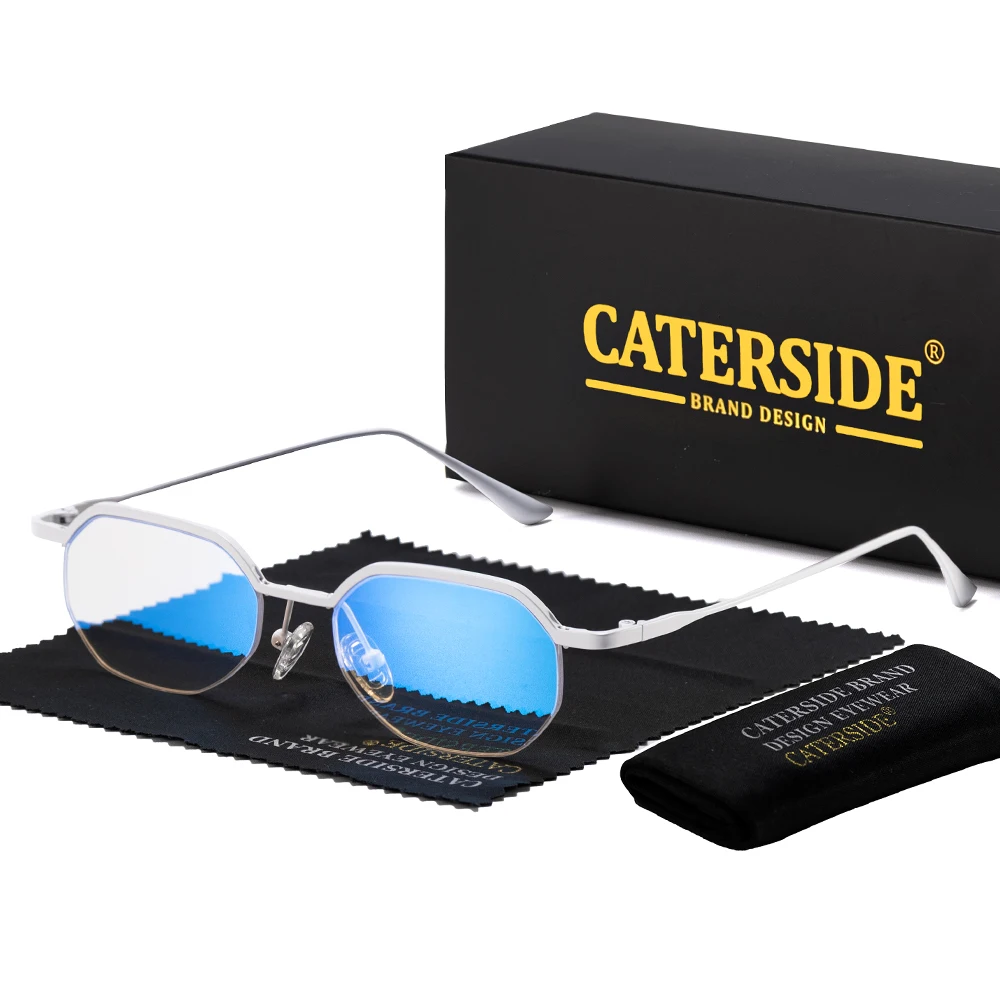 

Солнцезащитные очки CATERSIDE в стиле ретро, многоугольные, металлические, без оправы, для мужчин и женщин, с защитой от УФ-излучения UV400, для активного отдыха, вождения, декоративные