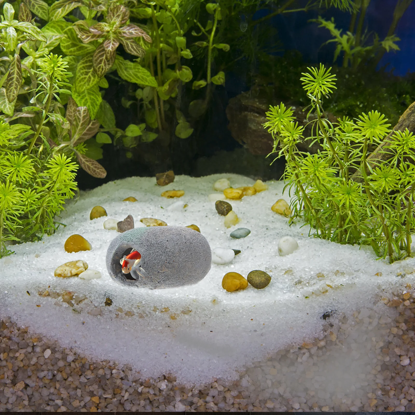 

Reptile Rock Hideout Durable Dark Grey Resin Fish Tank Cave for Betta Fish Bearded Dragon Aquarium Hiding Place