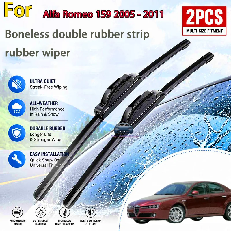 

Front Wiper Blades For Alfa Romeo 159 2005 - 2011 Windshield Windscreen Window 22"+18" Modification Parts