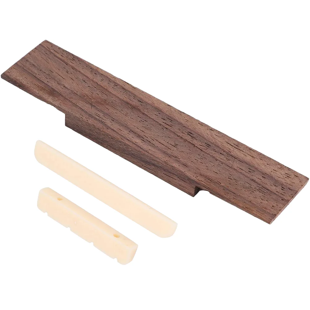 1 Set Wood Ukulele Bridge Replacement Nut Saddle Wood Bridge Ukulele Parts Universal Ukulele Bridge 4-string Ukulele Bridge