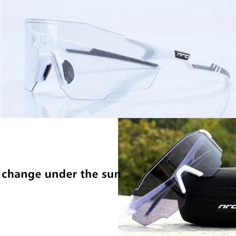 NRC Photochromic Cycling Sunglasses UV400 Sports Bicycle Glasses MTB Mountain Bike Hiking Riding Eyewear for Men Women sport