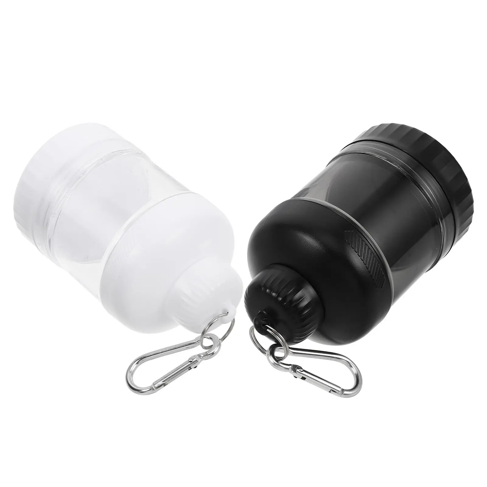 2Pcs Protein Powder Container Airtight 60G Portable Keychain Jar Travel Gym Supplements Holder Fitness on The Carrier