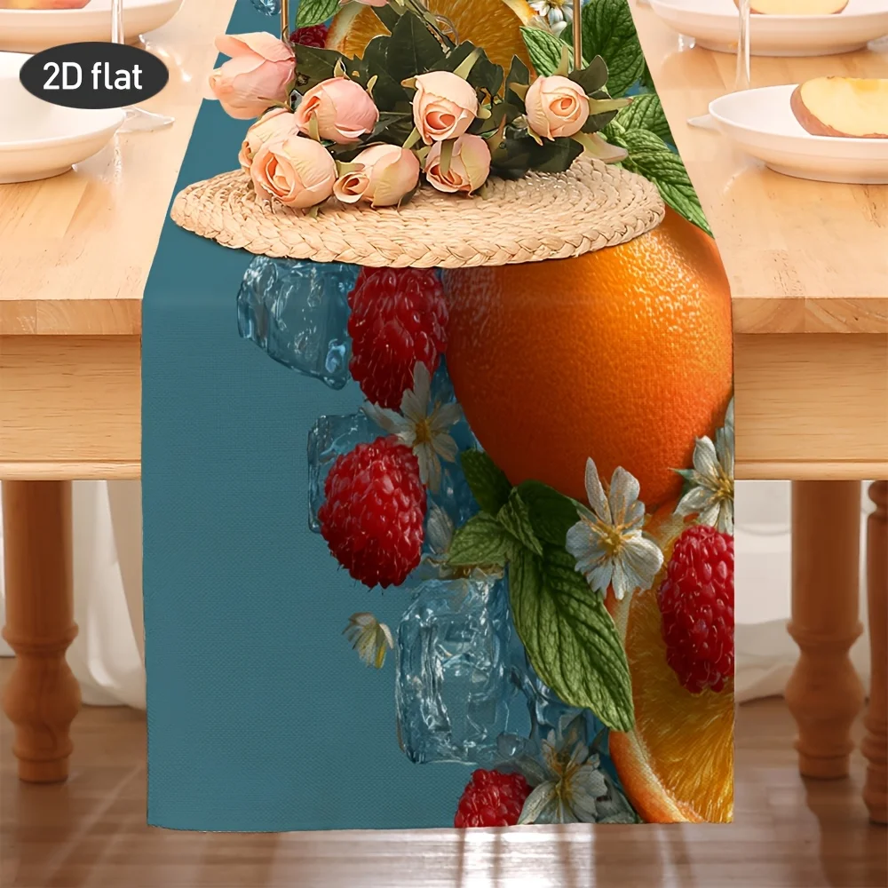 1 Piece of Artistic Style Pineapple Tropical Fruit Design Table Runner, Suitable for Farmhouse, Indoor, Kitchen, Celebrations, Table Decoration, Restaurant, and Banquet Decoration Supplies