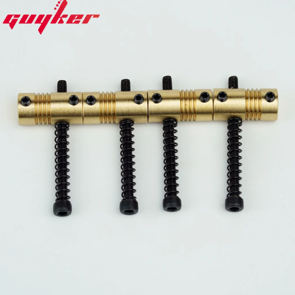 4 Pcs Highgrade String Pitch 19mm Brass Compensated Saddles Set with Wrench Highgrade Replacement Part for Electric Bass