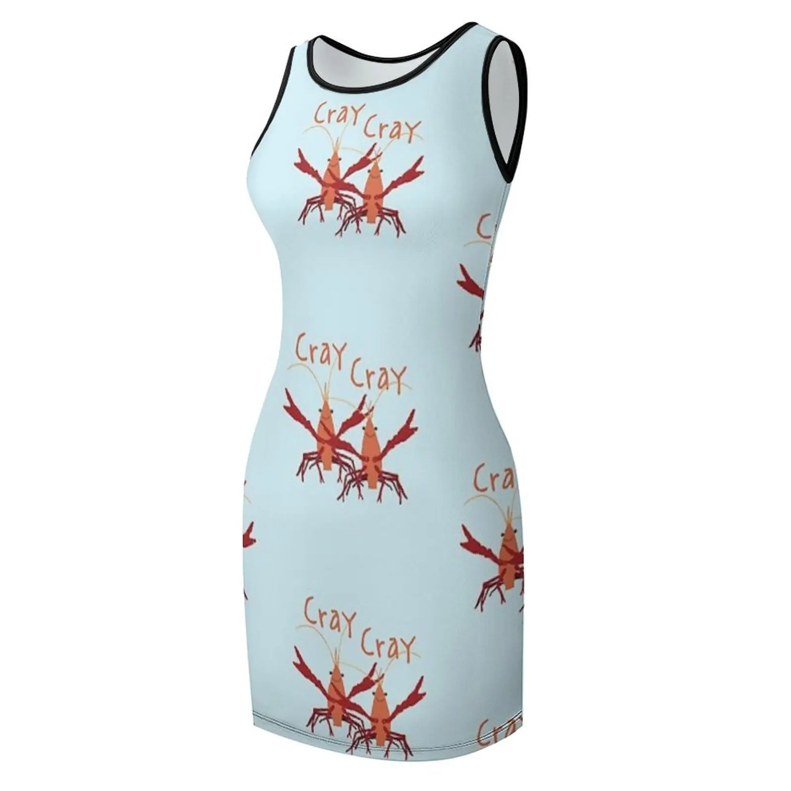 Sukienka bez rękawów z motywem raka Cray Cray Crayfish, sukienki wieczorowe damskie, sukienka letnia damska 2025, luksusowa sukienka damska na imprezę, sukienka wieczorowa na studniówkę