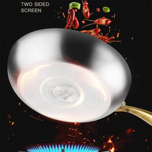 316 stainless steel skillet wok pan non -stick cook cooking fried steak gas stove pot pot 8 Main Sales Big Frying Sales - №2