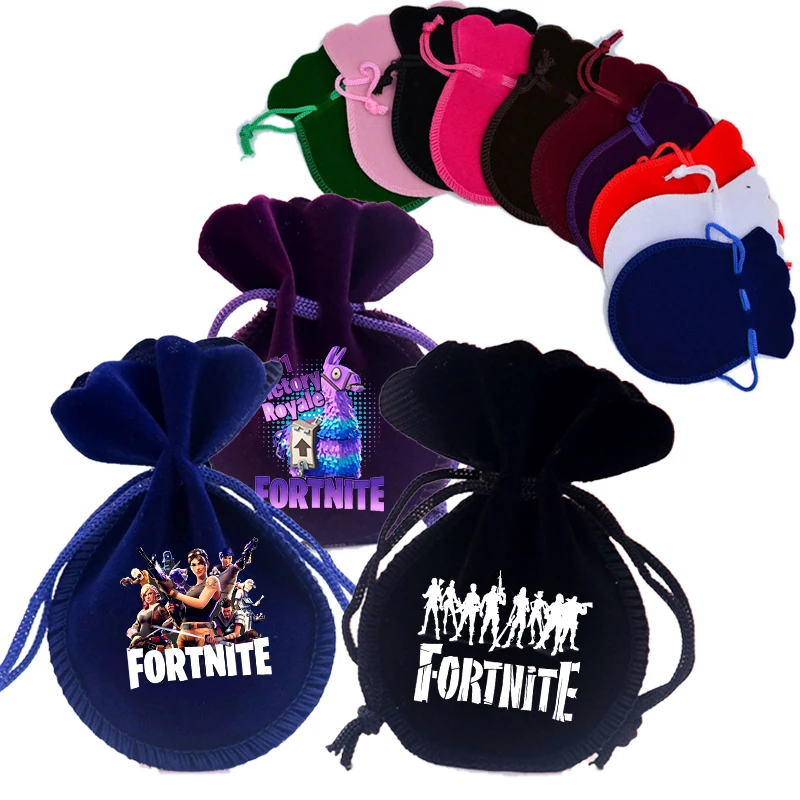 Bolsas de regalo con cordón FORTNITED, bolsas de almacenamiento de joyas, regalo portátil para fiesta de Navidad y Halloween, bolsas de embalaje dibujables para regalo