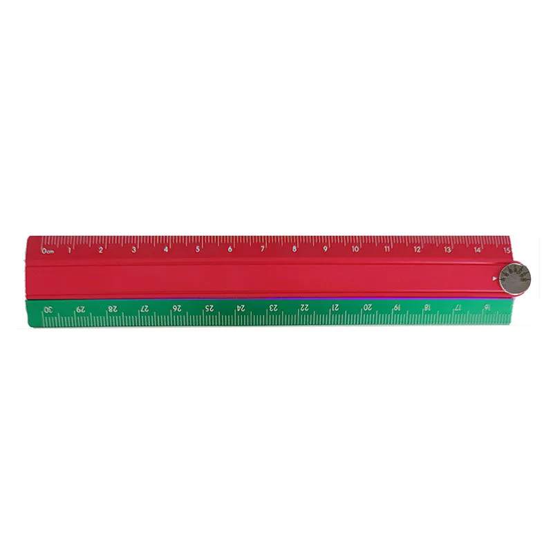 30cm/12-inch Anodized Aluminum Folding Ruler - Precision Scale Measuring Tool for Students & Professionals