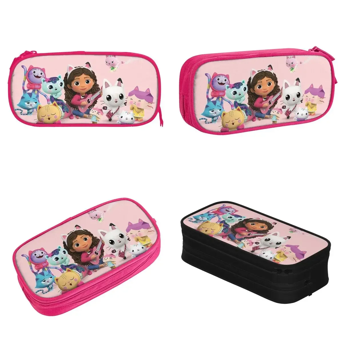 Cute Gabby's Dollhouse Pencil Cases Mercat Cakeycat Pencilcases Pen Box for Girls Boys Storage Pencil Bags Zipper Stationery