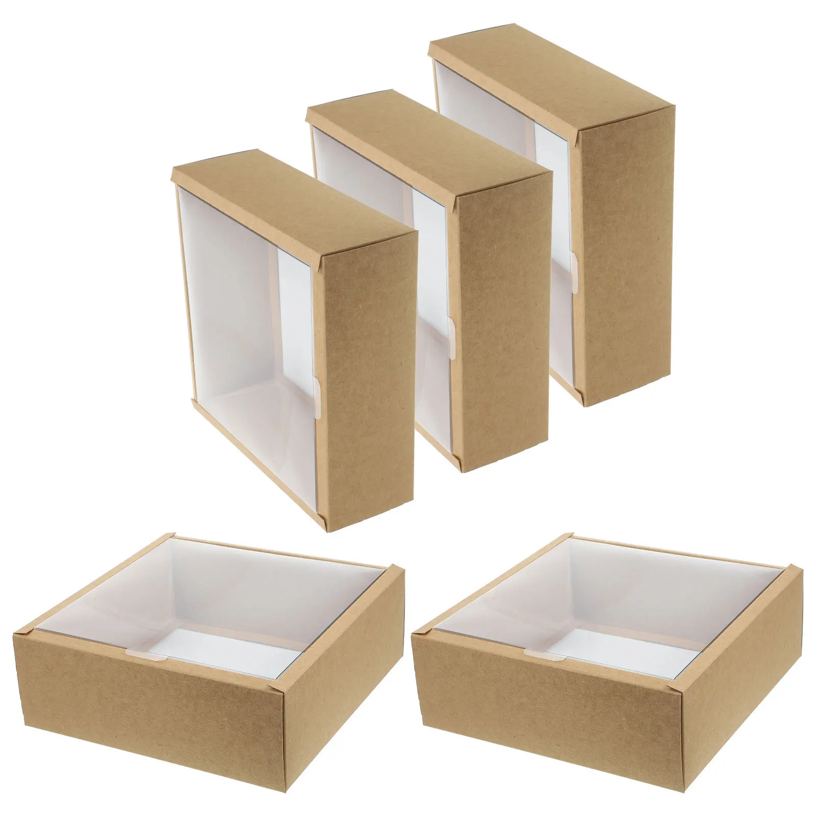 

5Pcs Gift Boxes Paper Clear Window Foldable Small Gift Packaging Boxes Wedding Party Favor Candy Chocolate Container
