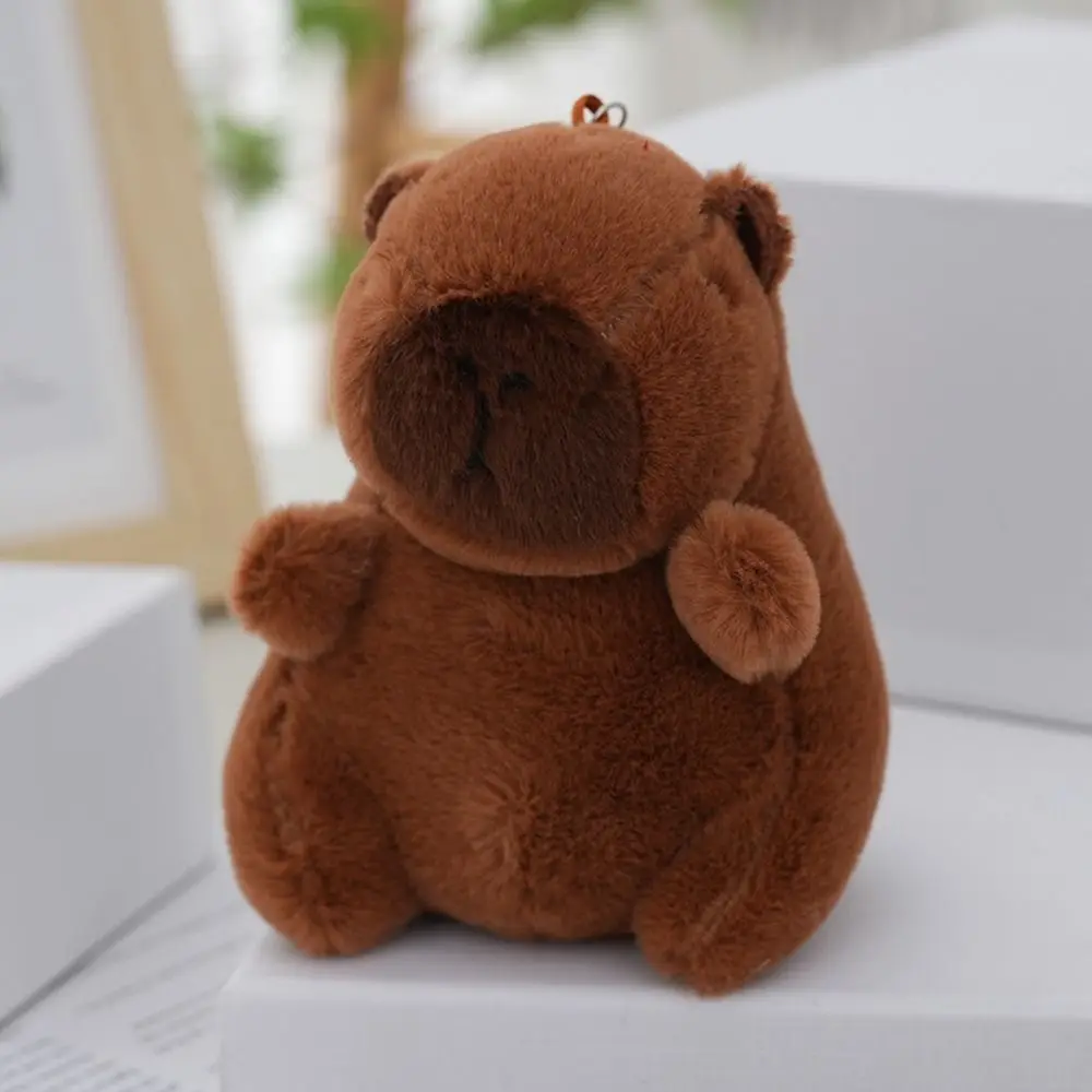 Multicolor simpatico giocattolo peluche capibara portachiavi simulazione ciondolo capibara Fluffty animale copricapo bambola capibara accessori morbidi