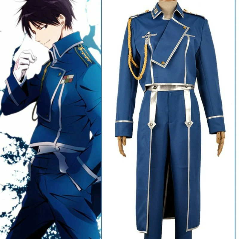 

Anime Fullmetal Roy Mustang Cosplay Costume Wig Alchemist Cosplay Adult Halloween Military Full Set Uniform Party Men Cos Suit