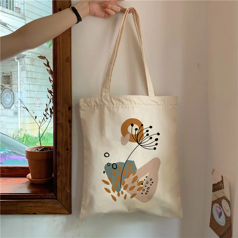 Moda torby na ramię duża pojemność Student torba na książki Retro Boho rośliny estetyczne płócienna Tote torba torebka damska Harajuku kwiat
