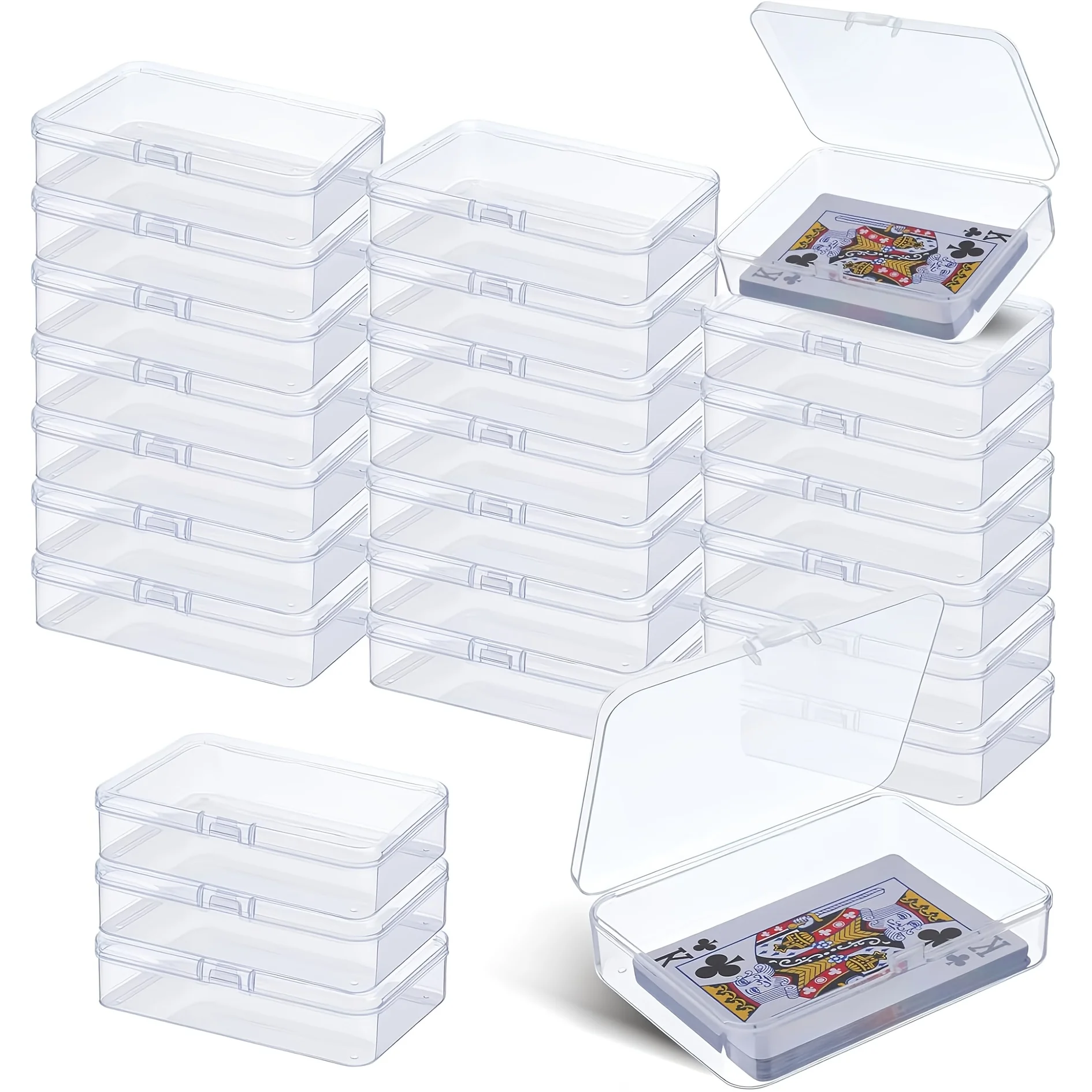 Versatile Transparent Clip-Style Playing Card Storage Set 4.1 X 3 X 1 Inches 24 Cases per Set for All Your Card Needs