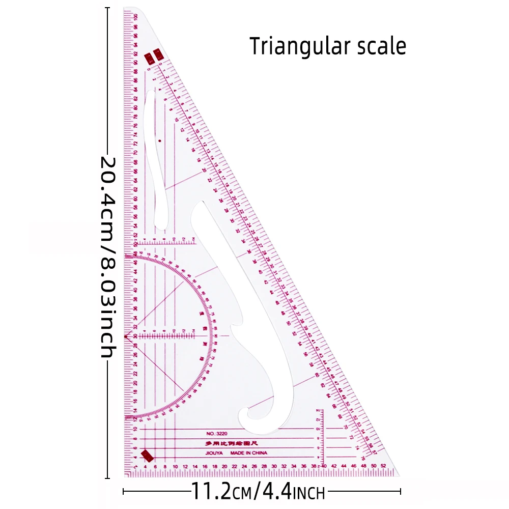 3220 plate-making, fine arts, multi-functional scale triangular printing ruler sizing ruler learning clothing scale