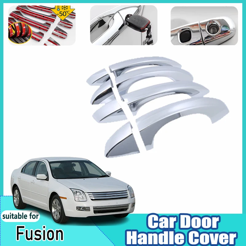 For Ford Fusion Americas Model 2006~2012 Parts 2011 Anti-Scratches Threat Chrome Door Handle Decoration Sticker Car Accessories