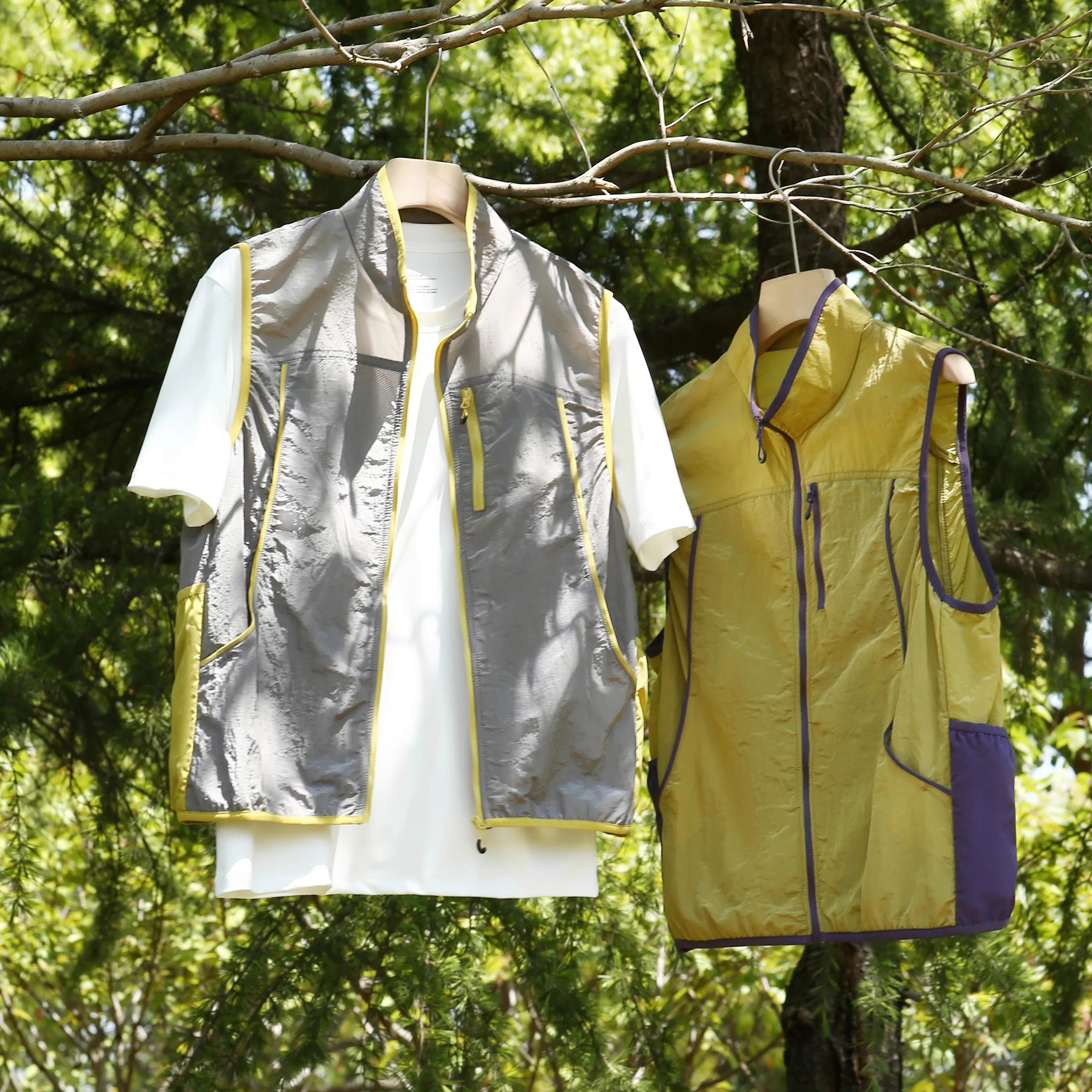 

Летний дышащий жилет с воротником-стойкой, тонкий как шелковая нить, водонепроницаемый, в тон, для пар, модный, повседневный