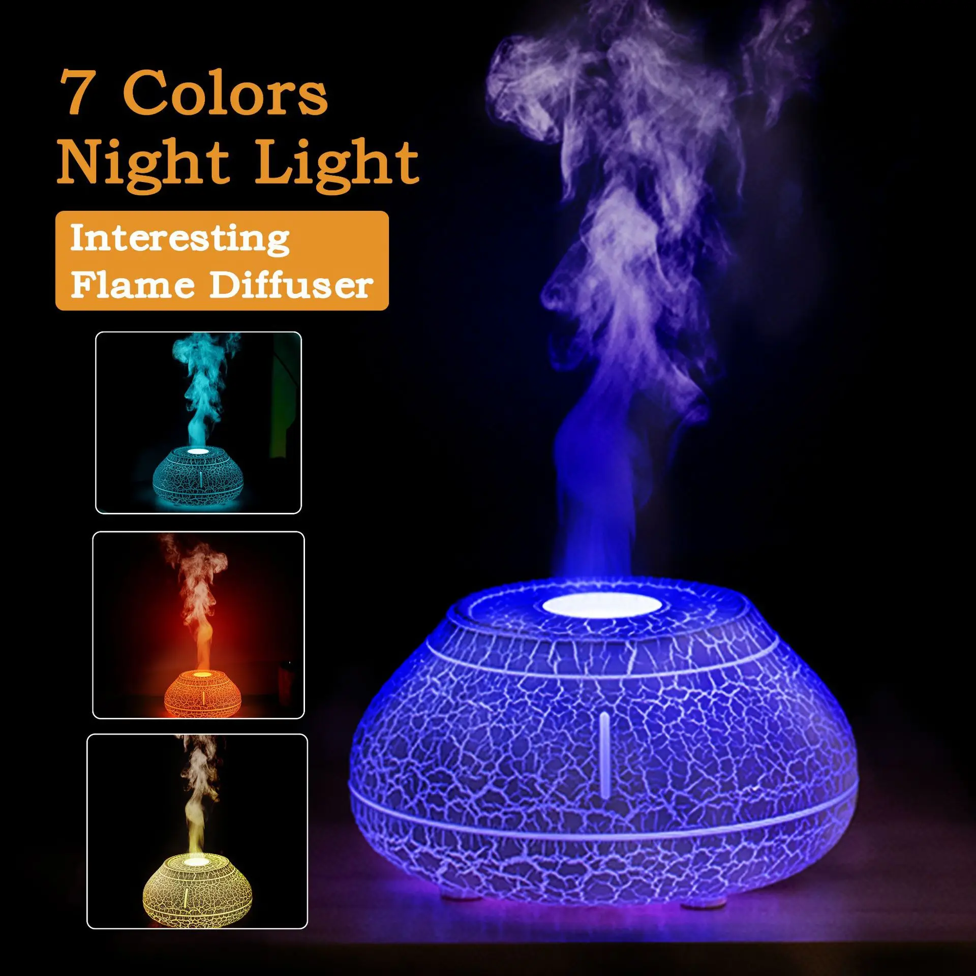 Colorful Simulation Flame Aromatherapy Machine Desktop Creative Air Humidifier Home Fragrance Expander Fragrance Machine