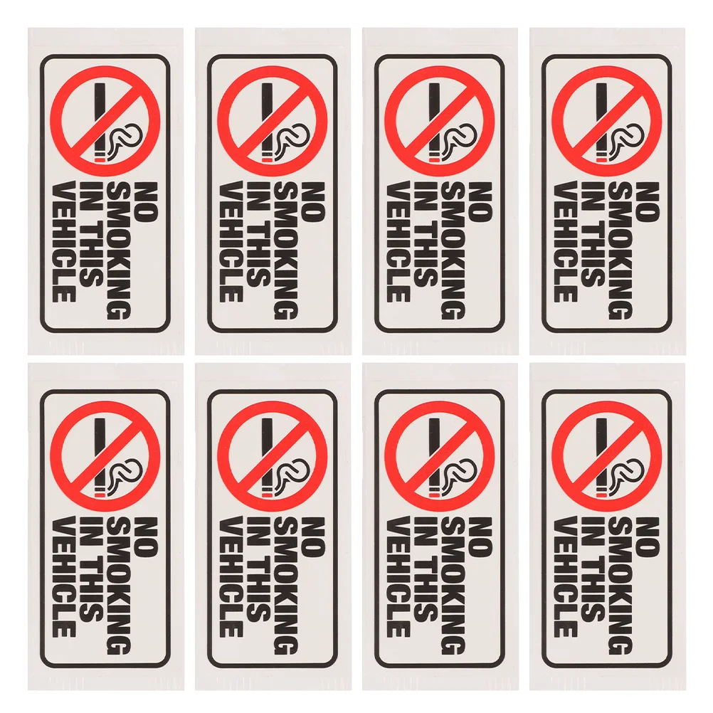 

8 Pcsno Smoking Sticker Stickers for Vehicle Window Waterproof Label Non Sign Poster Copper Plate Car Decals