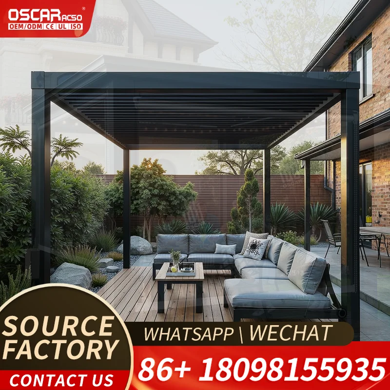 Motorized Aluminum Patio Pergola Bioclimatic Outdoor China Supplier Manufacturer for Gardens Patios Backyards pergola