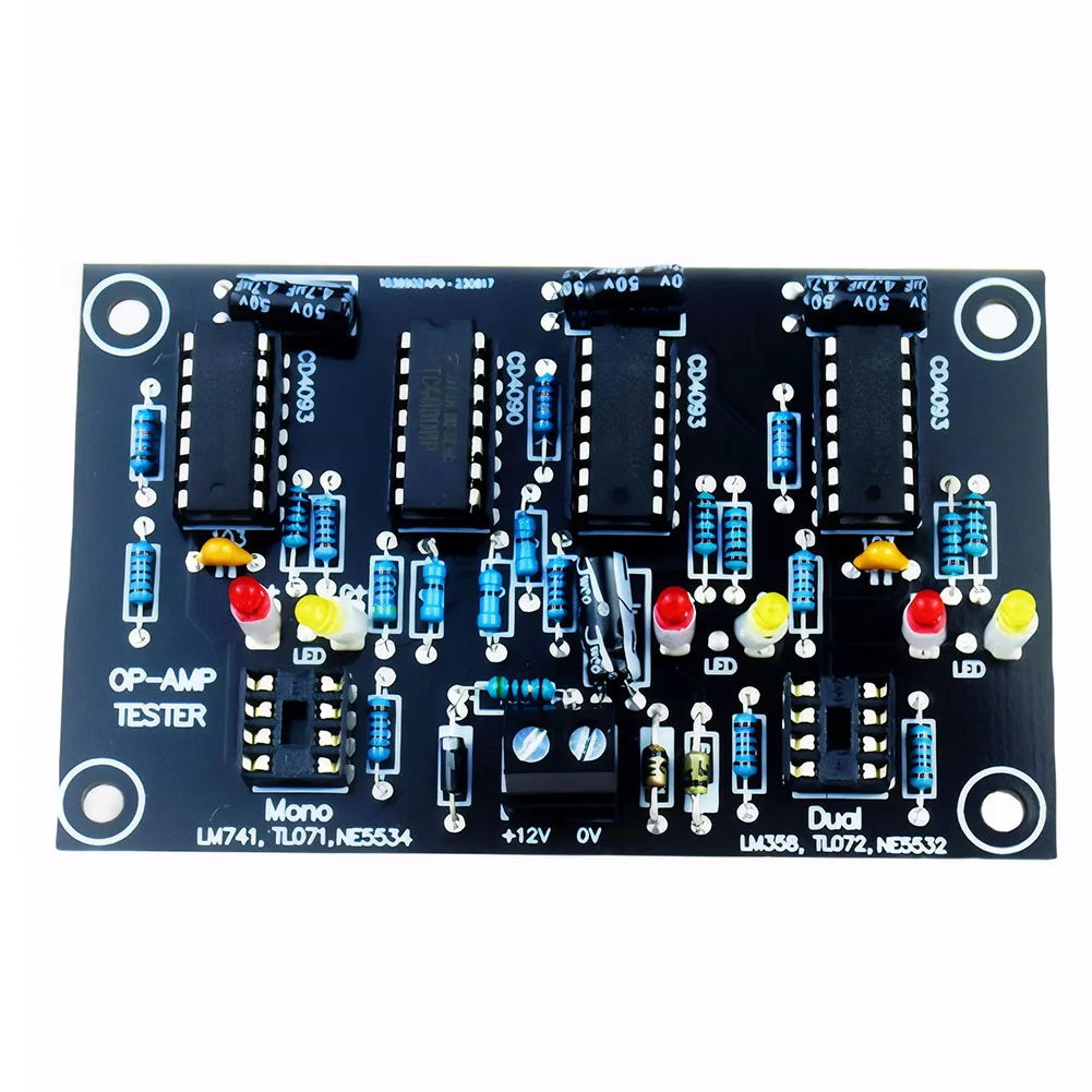 Häufig verwendeter Operationsverstärkertester DC 12 V 100 mA Einzelner Operationsverstärker OP AMP Tester TL071 TL072 TL081/082