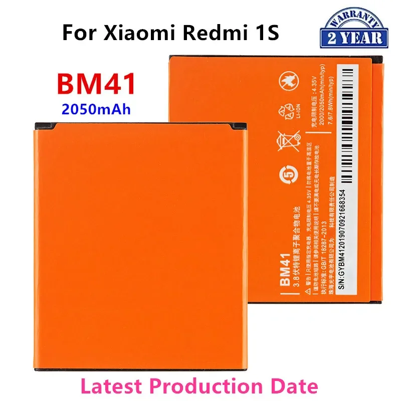 100% Orginal BM41 2050mAh Battery For Xiaomi Redmi 1S Redmi1S BM41 High Quality Phone Replacement Batteries