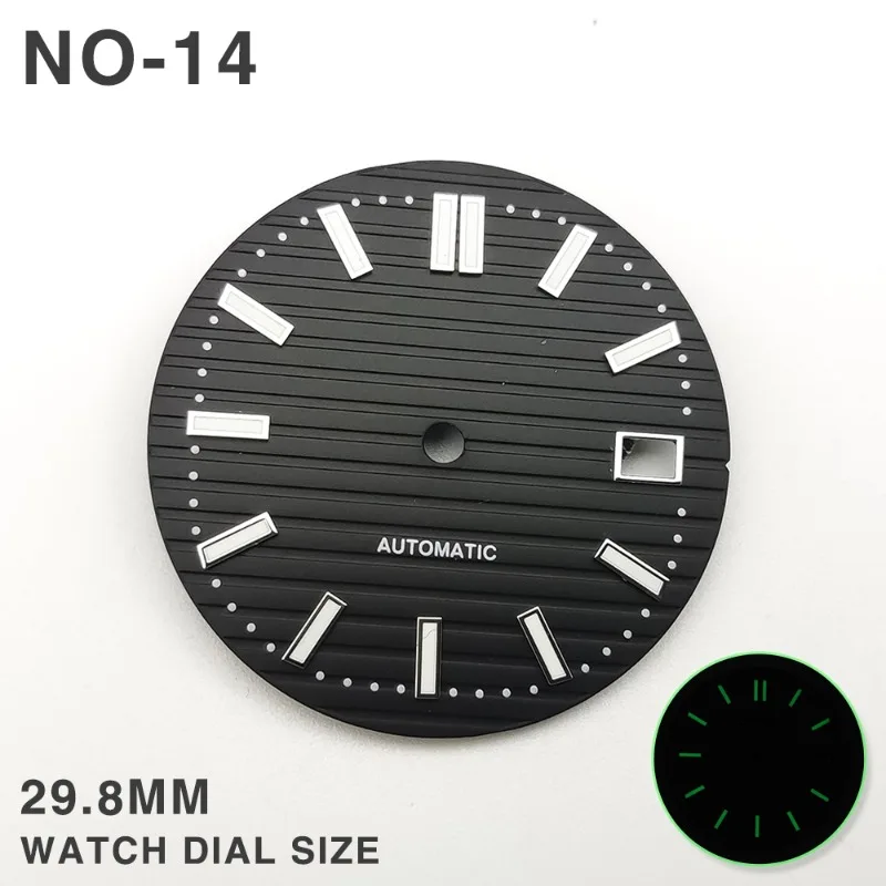 Accessori modificati da 29,8 mm per quadrante NH35 Giffney blu luminoso, sostituto Seiko per orologio Nautilus letteralmente