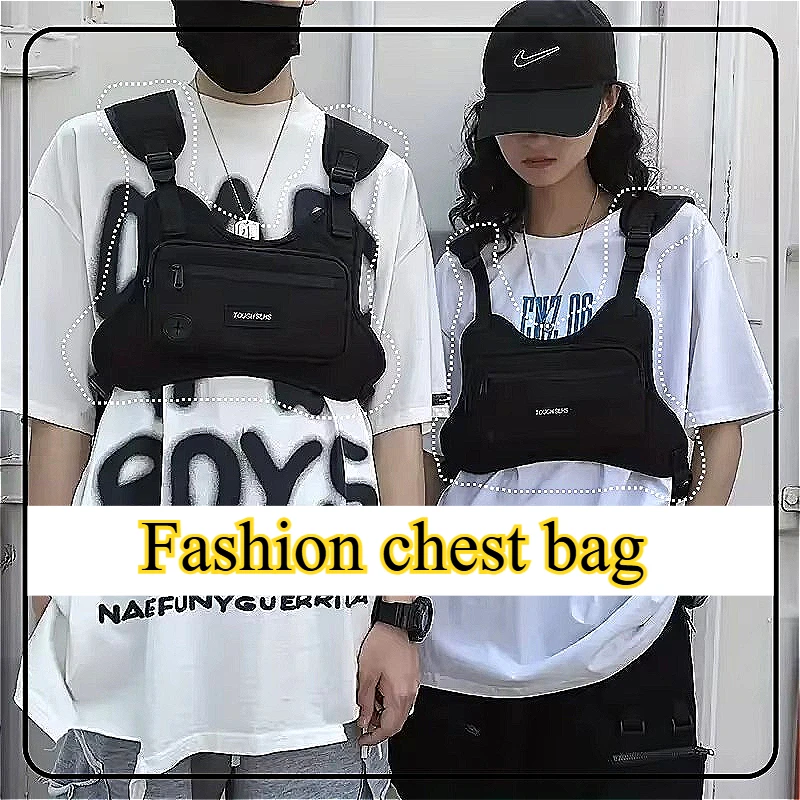 Fashion Chest Bag Tactical Waist Bag Hip-hop Street Large Capacity Sports and Leisure Tactical Vest Bag Men's Women Style-ll