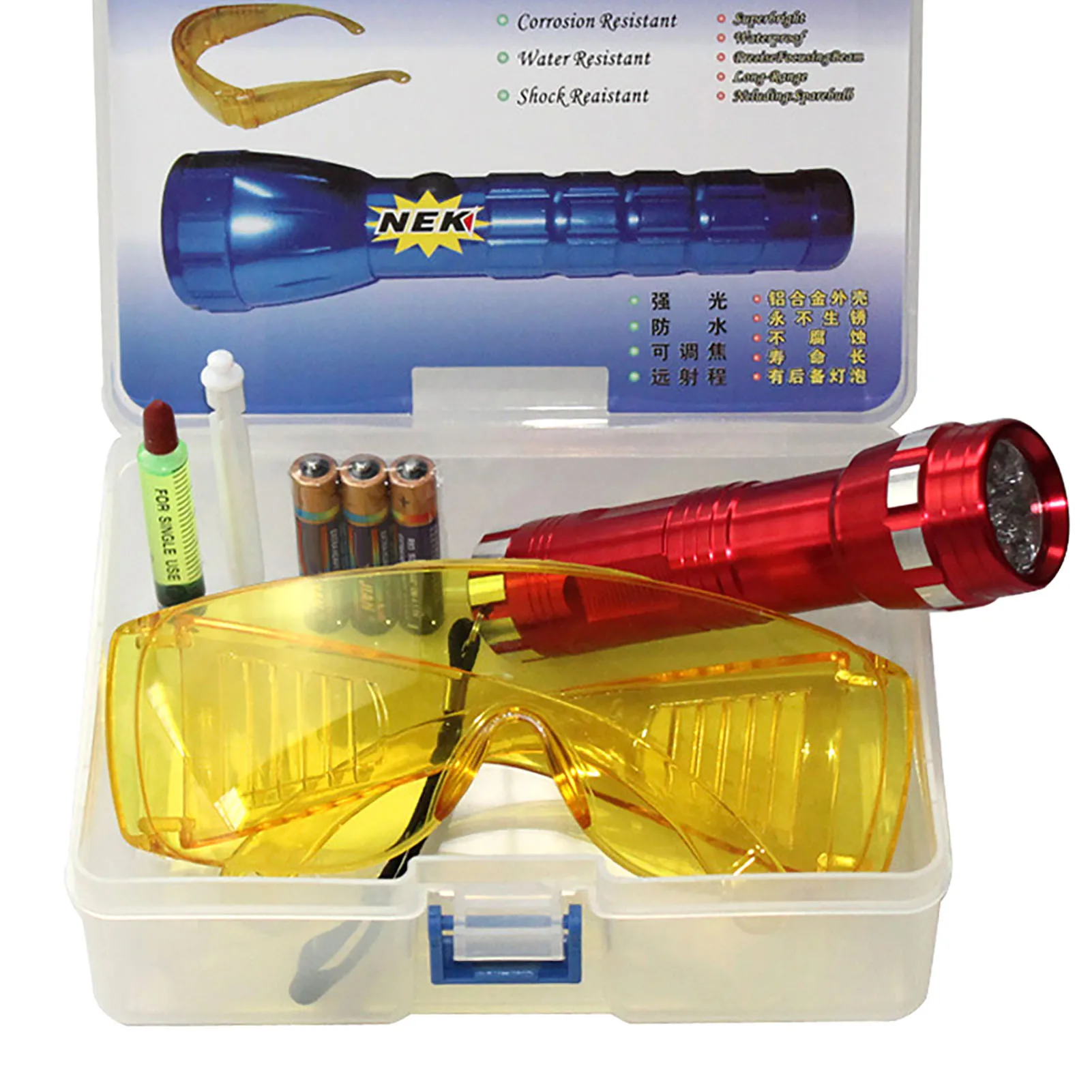 Auto Air Conditioning Repair Tool Set UV Flashlight Glasses Fluorescent Set for Auto Car Mantance Accessory